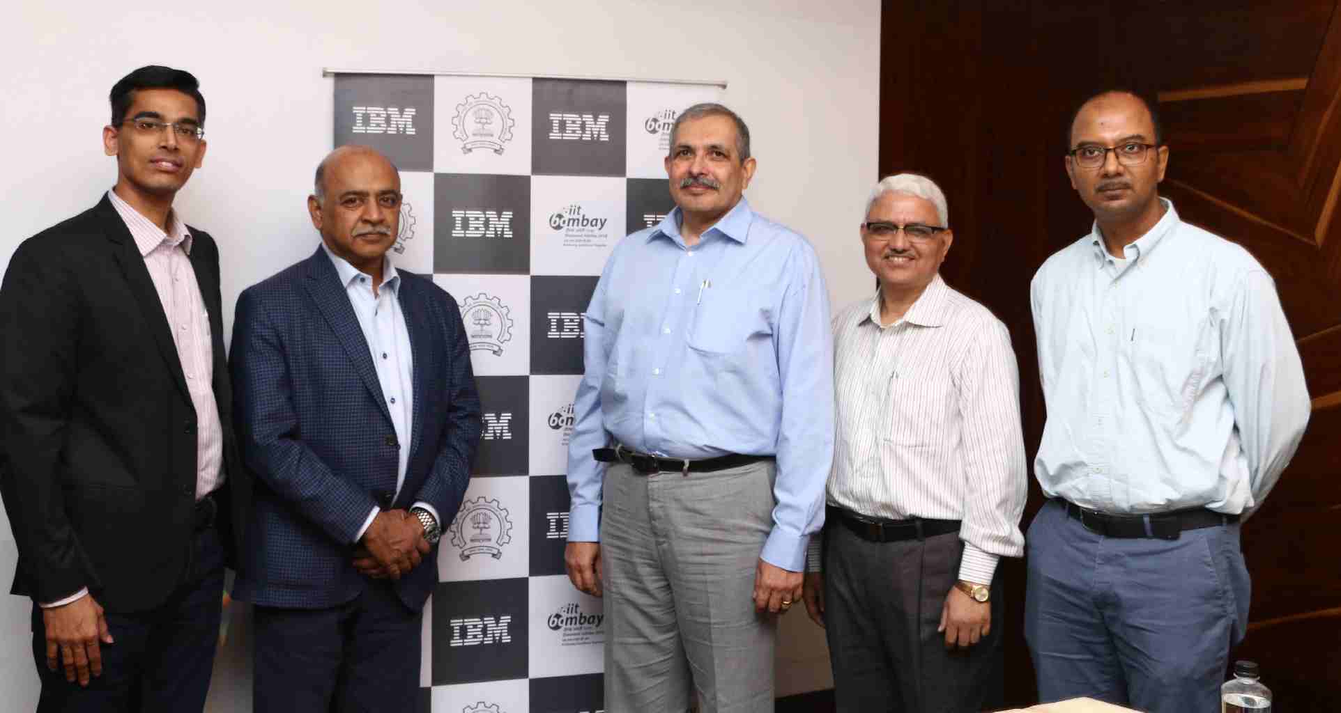 L-R (Sriram Raghavan, Vice President, IBM Research – India & Singapore & CTO IBM India/ South Asia, Arvind Krishna, Senior Vice President, Hybrid Cloud and Director, IBM Research, Prof. Devang Khakhar, Director, IIT Bombay, Prof. Uday Khedkar, Head of Depratment of Computer Science and Engineering, IIT Bombay and Prof. Soumen Chakrabarti, Department of Computer Science and Engineering, IIT Bombay)