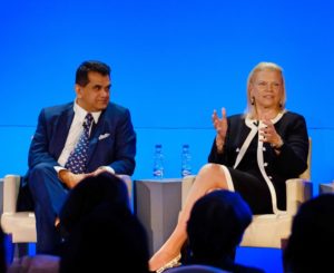 Ginni Rommetty, Chairman & CEO, IBM with Amitabh Kant, CEO, Niti Aayog 