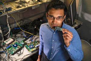 ntel Labs’ Nabil Imam holds a Loihi neuromorphic test chip in his Santa Clara, California, neuromorphic computing lab. He and a research team from Cornell University are building mathematical algorithms on computer chips that mimic what happens in your brain’s neural network when you smell something. (Credit: Walden Kirsch/Intel Corporation)